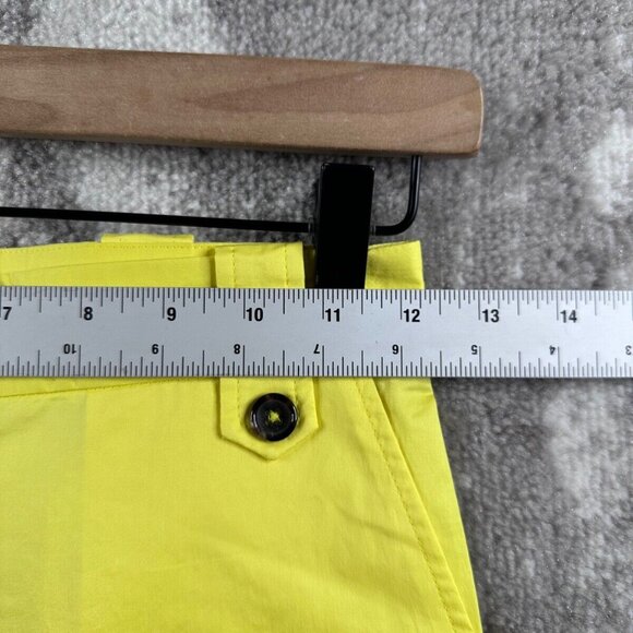 Paul Smith Trousers 36 / US 4 Womens Yellow Paperbag Button Detail Flat Front - Picture 3 of 9